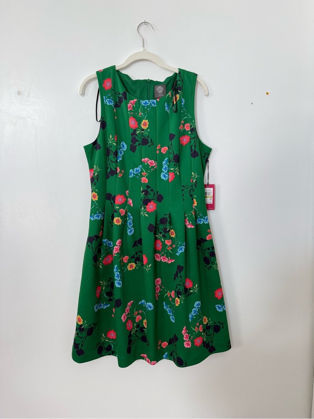 Vince Camuto Green Floral A-Line Dress